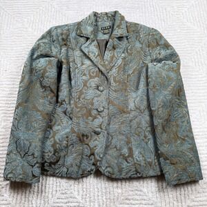 ELCC Jacket Blazer Women's S Tapestry Paisley Damask Brocade Boho Shabby Chic